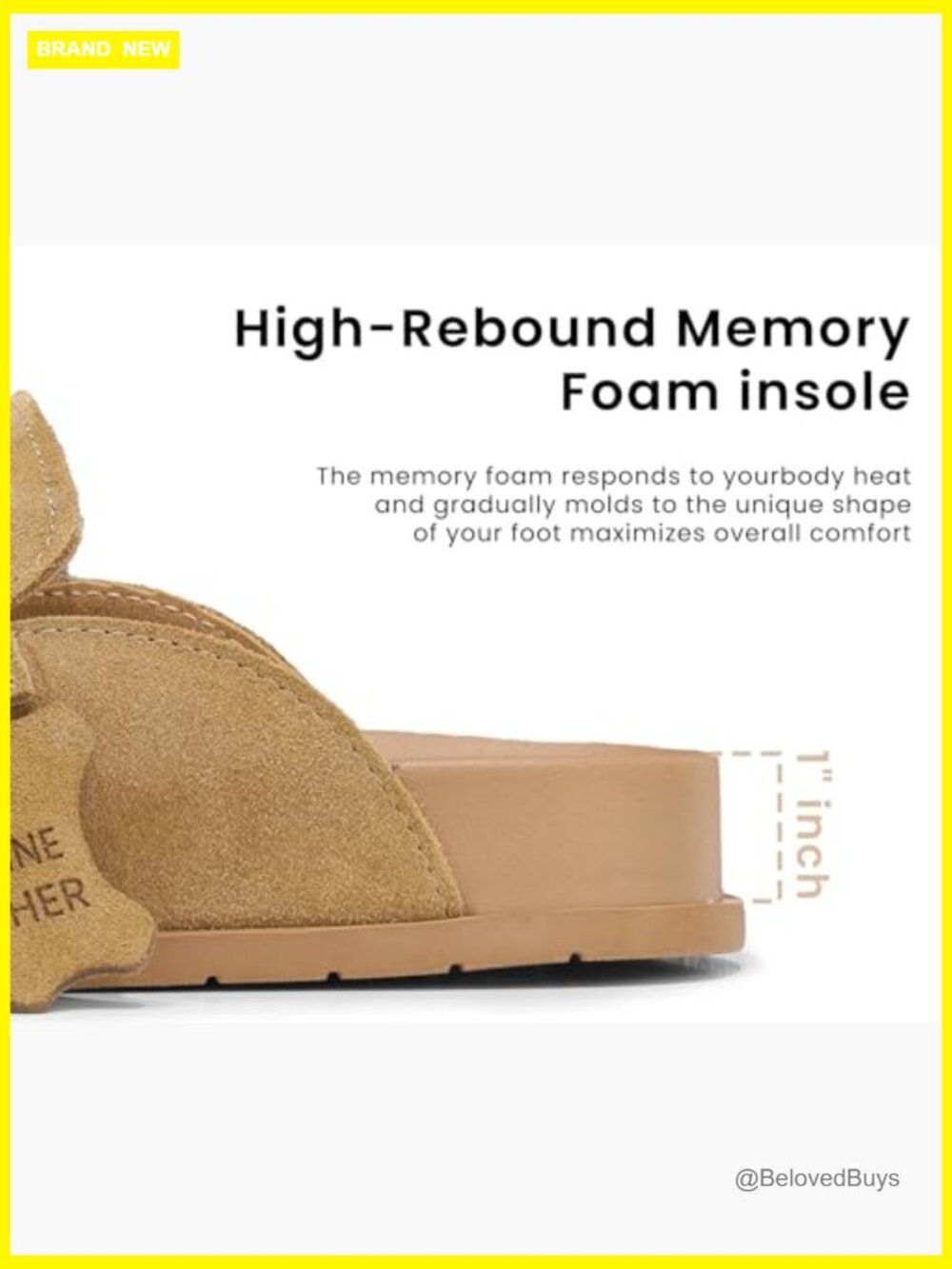 Genuine Suede Clogs Slip On Mules with Memory Foam Arch Support Non-Slip Sole - Picture 6 of 7